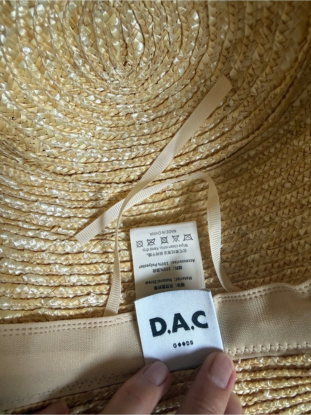 Straw Sun Hat with Brown Tie - Picture 4 of 12